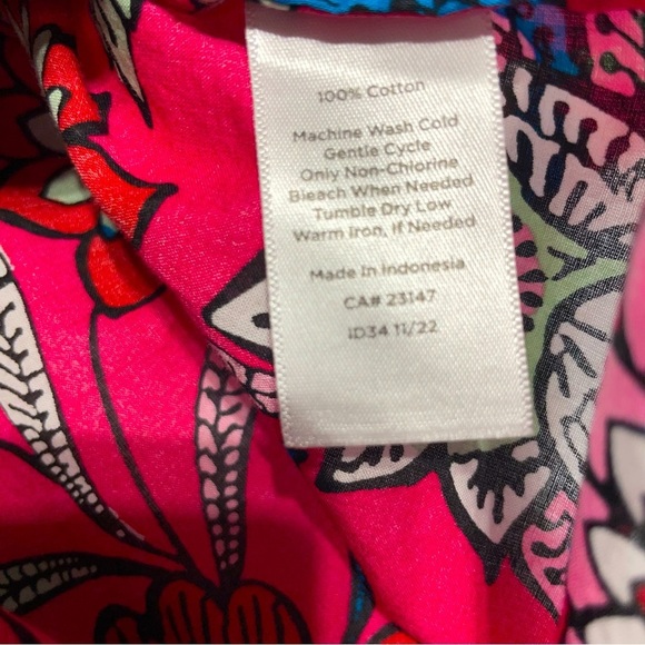 TALBOTS COTTON BUTTON FRONT PINK SHIRT - BEAUTIFUL BOTANICAL SIZE M - Picture 8 of 11